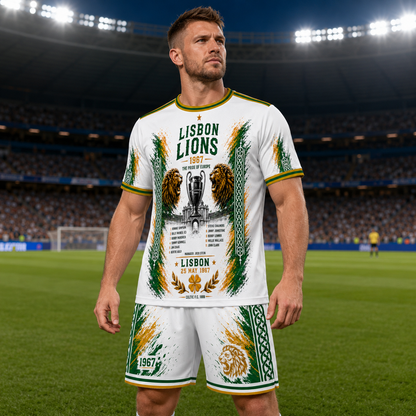 Retro Green White Soccer Jersey & Shorts Set - Lisbon Lions Inspired Football Kit