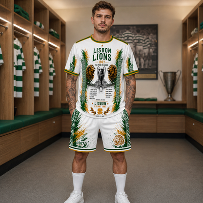 Retro Green White Soccer Jersey & Shorts Set - Lisbon Lions Inspired Football Kit