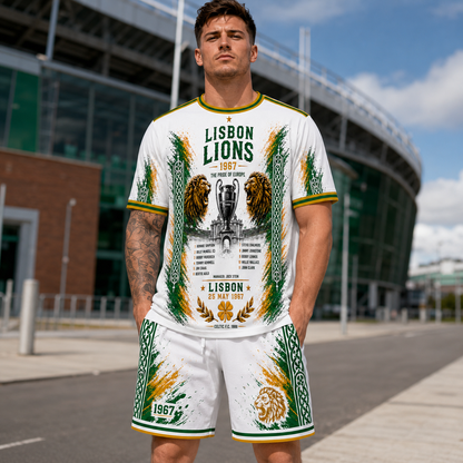 Retro Green White Soccer Jersey & Shorts Set - Lisbon Lions Inspired Football Kit