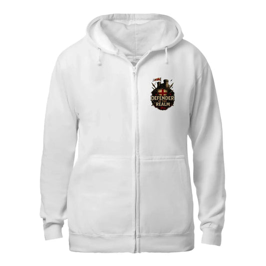 Defender of the Realm Zip Hoodie – Castle Shield - Celtic Wolfwear