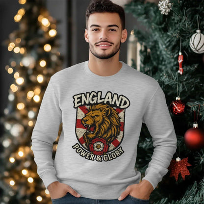 England Power & Glory Shield Sweatshirt – Unisex Crewneck - Celtic Wolfwear
