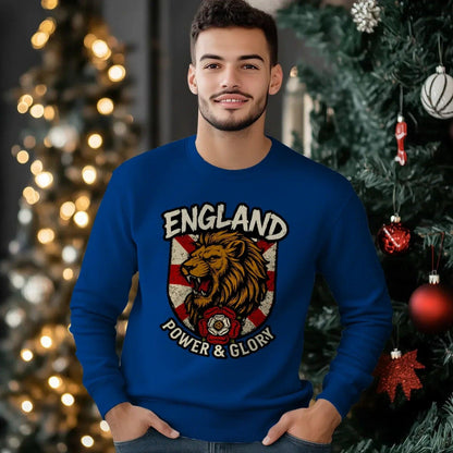 England Power & Glory Shield Sweatshirt – Unisex Crewneck - Celtic Wolfwear