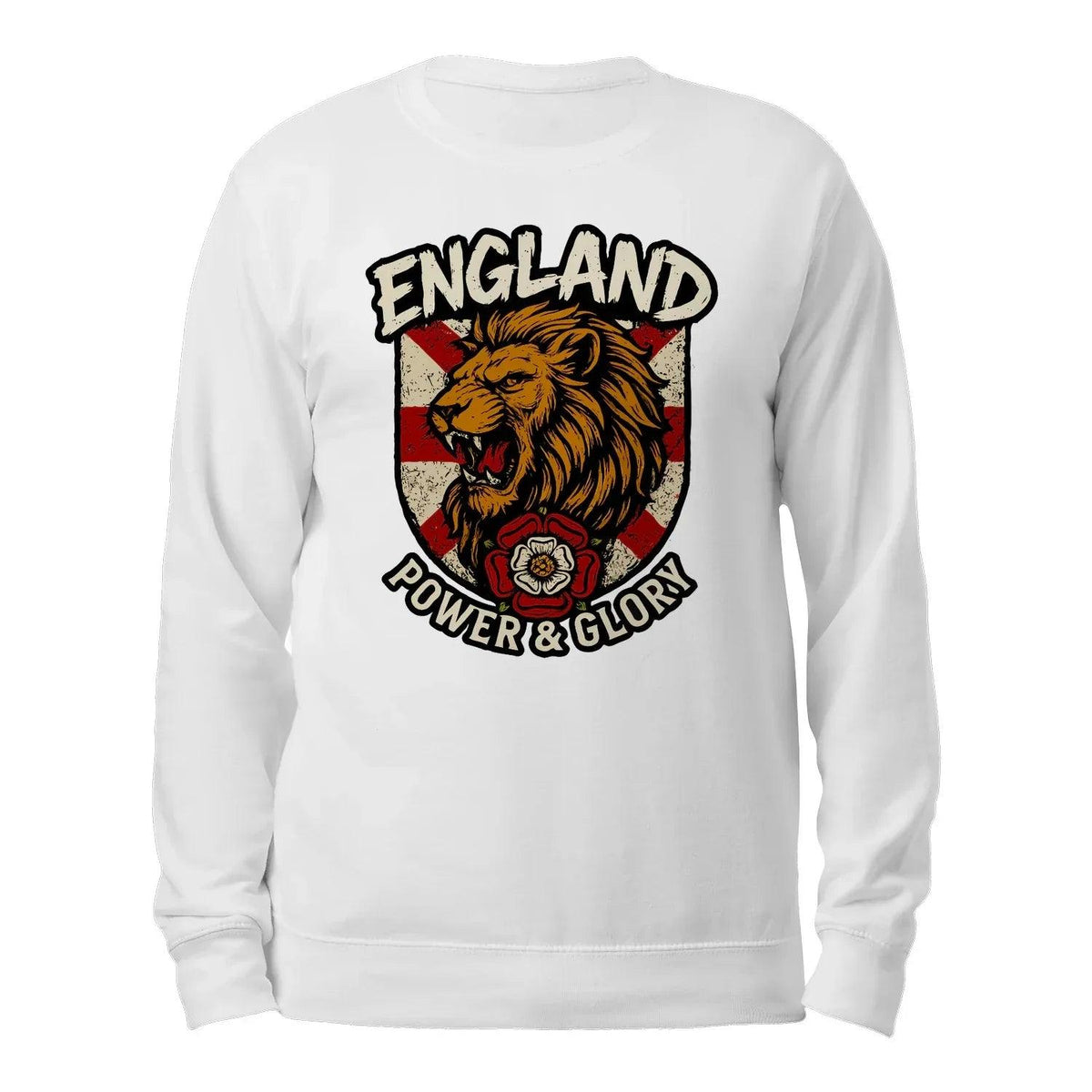 England Power & Glory Shield Sweatshirt – Unisex Crewneck - Celtic Wolfwear