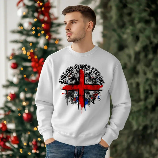 England Stands Eternal Sweatshirt – St George Cross Crewneck - Celtic Wolfwear