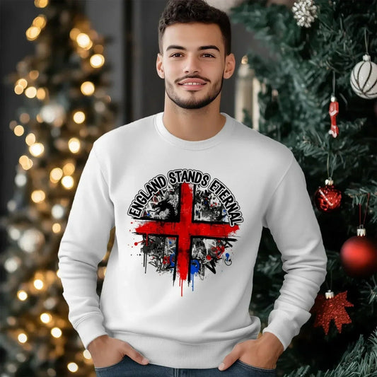 England Stands Eternal Sweatshirt – St George Cross Crewneck - Celtic Wolfwear
