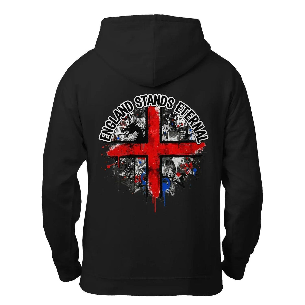 England Stands Eternal Zip Hoodie – Red Cross Shield - Celtic Wolfwear