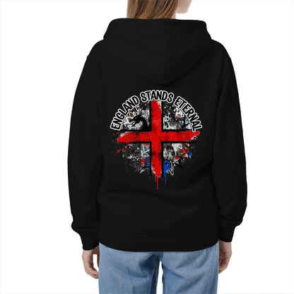 England Stands Eternal Zip Hoodie – Red Cross Shield - Celtic Wolfwear