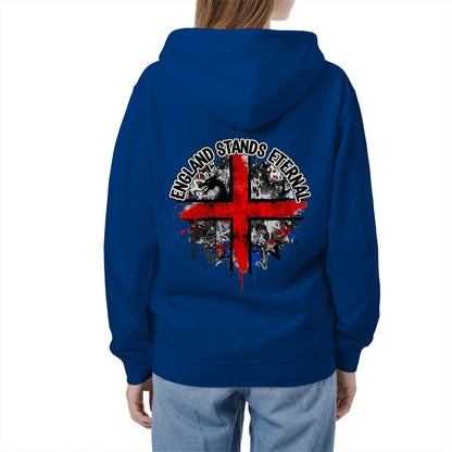 England Stands Eternal Zip Hoodie – Red Cross Shield - Celtic Wolfwear