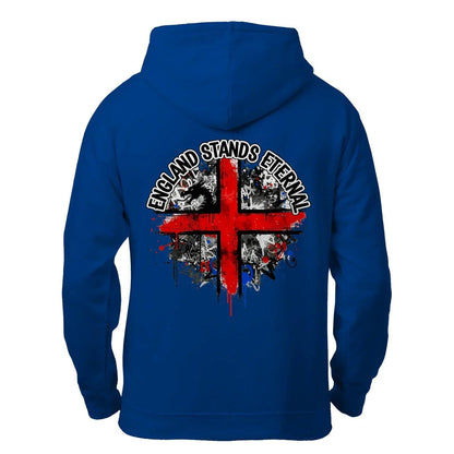 England Stands Eternal Zip Hoodie – Red Cross Shield - Celtic Wolfwear