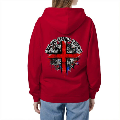England Stands Eternal Zip Hoodie – Red Cross Shield - Celtic Wolfwear