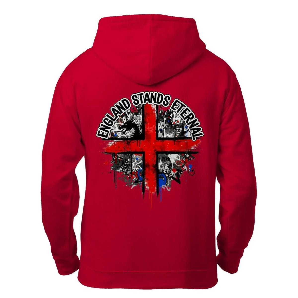 England Stands Eternal Zip Hoodie – Red Cross Shield - Celtic Wolfwear