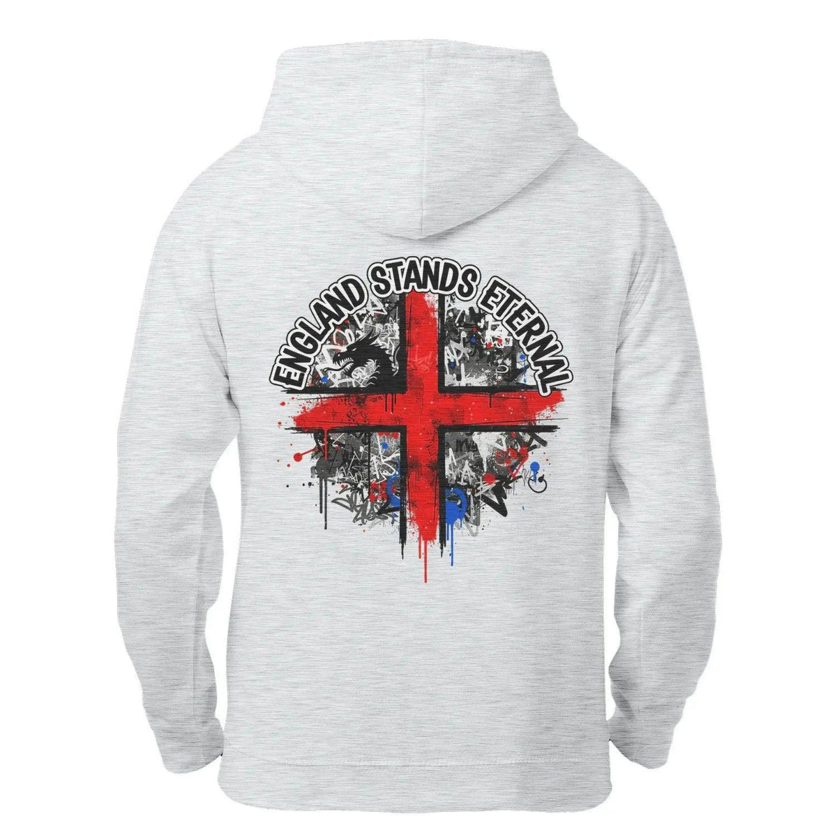 England Stands Eternal Zip Hoodie – Red Cross Shield - Celtic Wolfwear