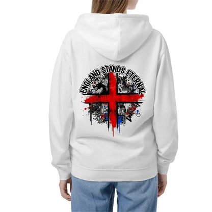England Stands Eternal Zip Hoodie – Red Cross Shield - Celtic Wolfwear