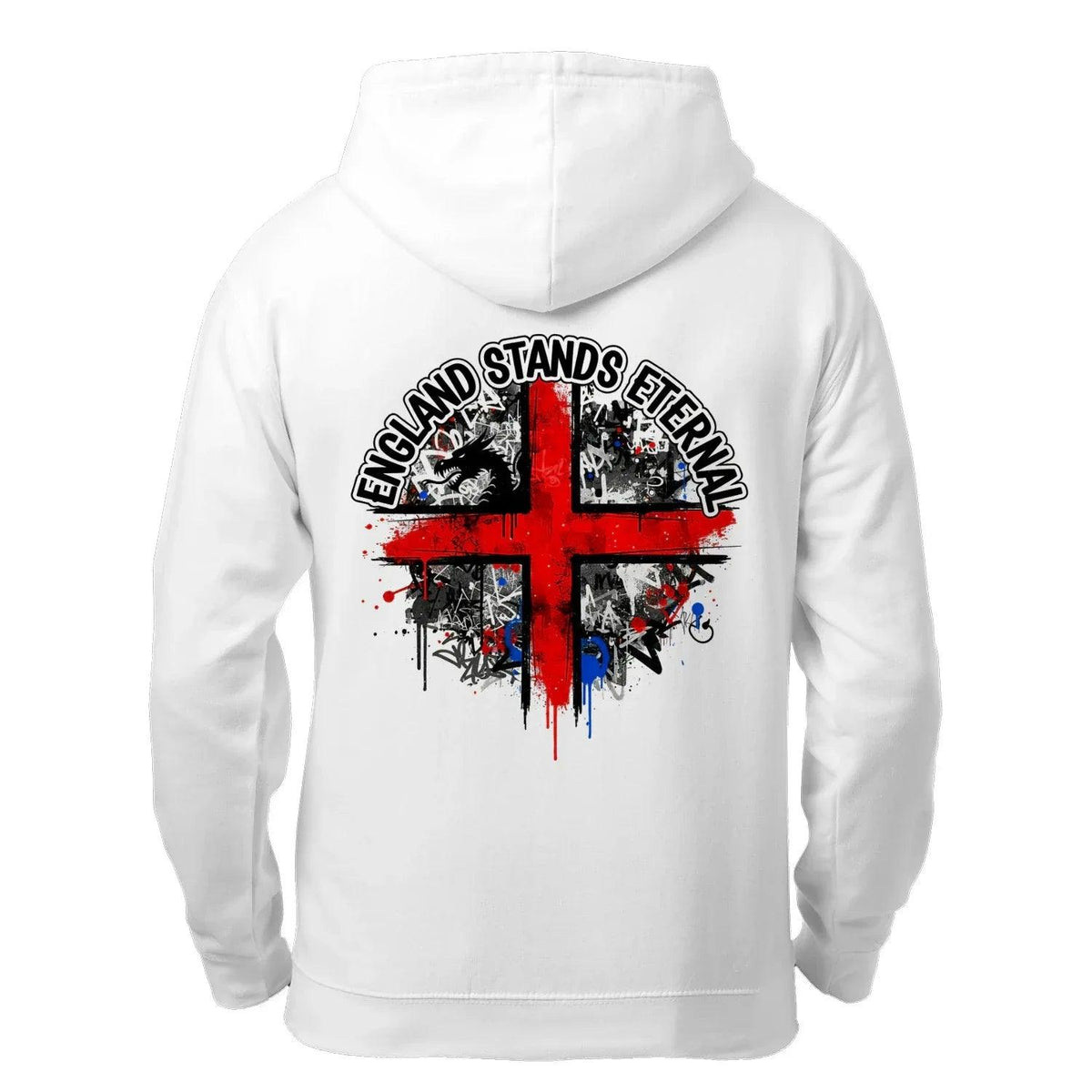 England Stands Eternal Zip Hoodie – Red Cross Shield - Celtic Wolfwear
