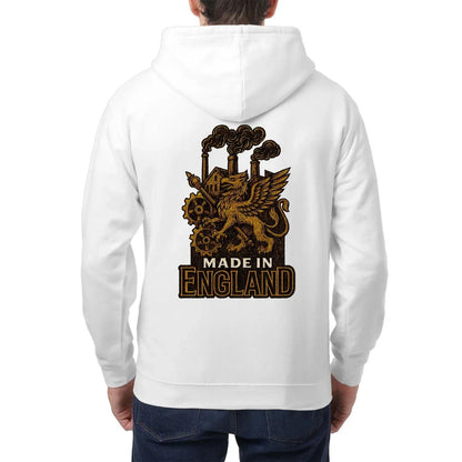 English Dragon Zip Hoodie - Made in Industrial, Unisex - Celtic Wolfwear