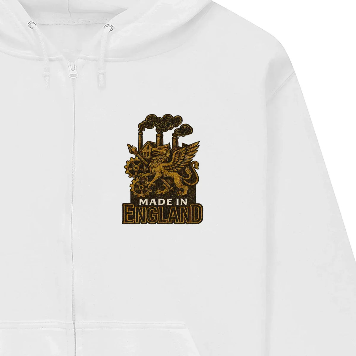 English Dragon Zip Hoodie - Made in Industrial, Unisex - Celtic Wolfwear