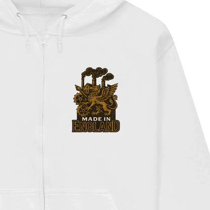English Dragon Zip Hoodie - Made in Industrial, Unisex - Celtic Wolfwear