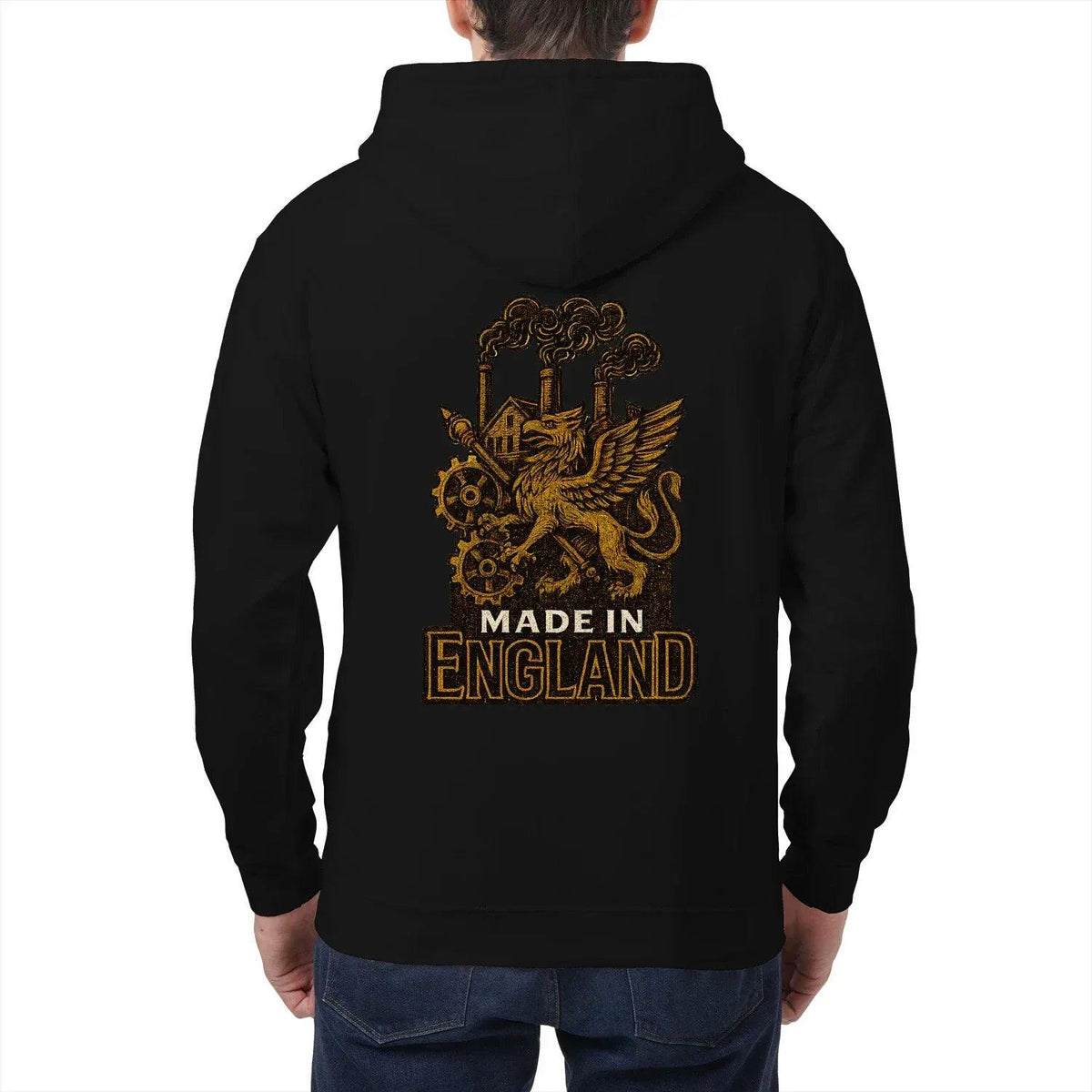 English Dragon Zip Hoodie - Made in Industrial, Unisex - Celtic Wolfwear