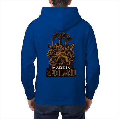 English Dragon Zip Hoodie - Made in Industrial, Unisex - Celtic Wolfwear