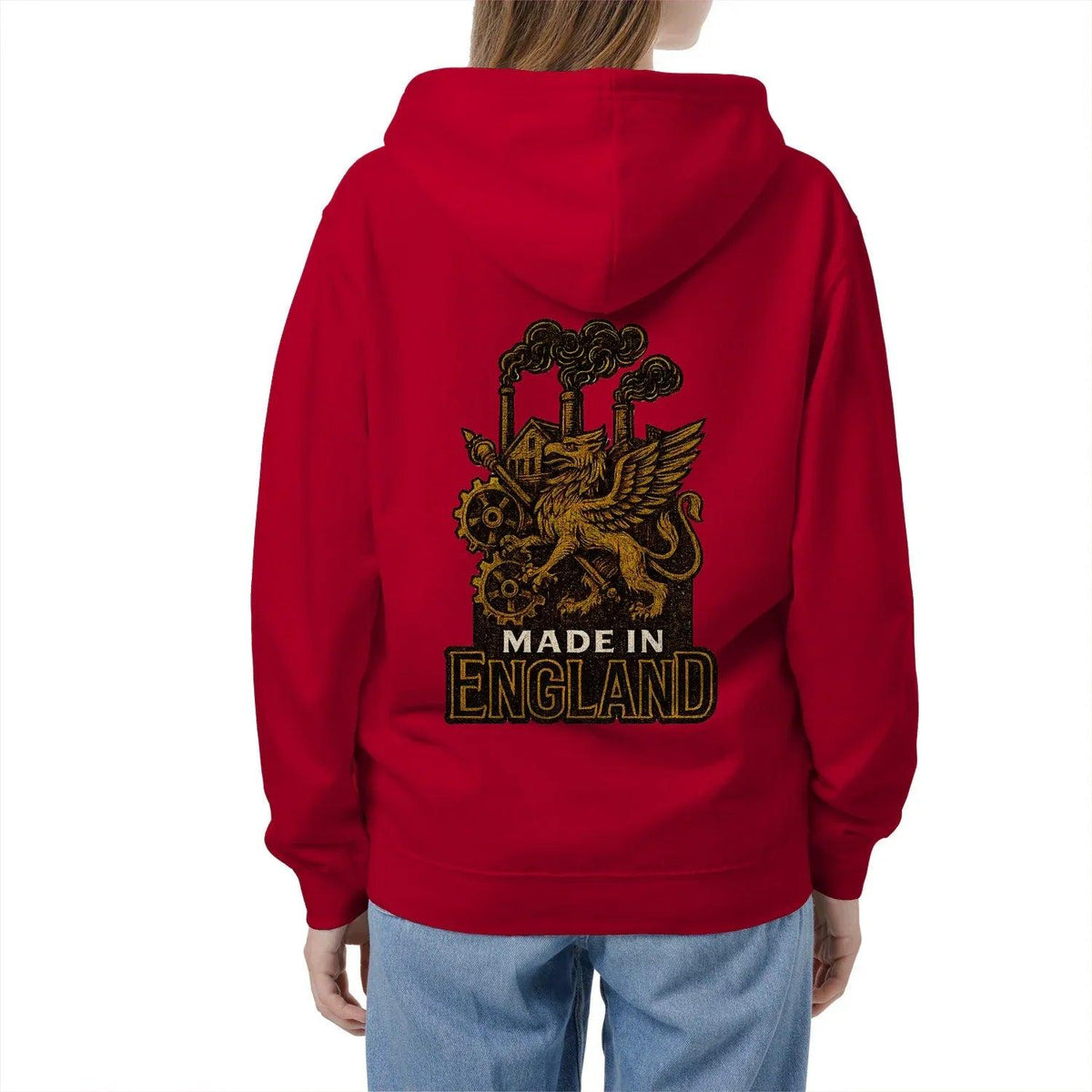 English Dragon Zip Hoodie - Made in Industrial, Unisex - Celtic Wolfwear
