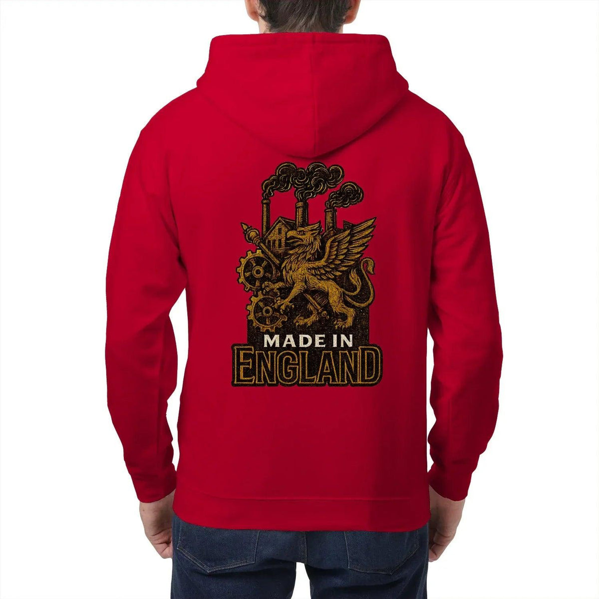 English Dragon Zip Hoodie - Made in Industrial, Unisex - Celtic Wolfwear
