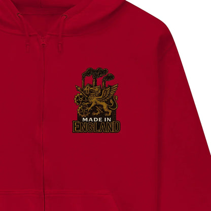 English Dragon Zip Hoodie - Made in Industrial, Unisex - Celtic Wolfwear