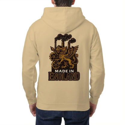 English Dragon Zip Hoodie - Made in Industrial, Unisex - Celtic Wolfwear