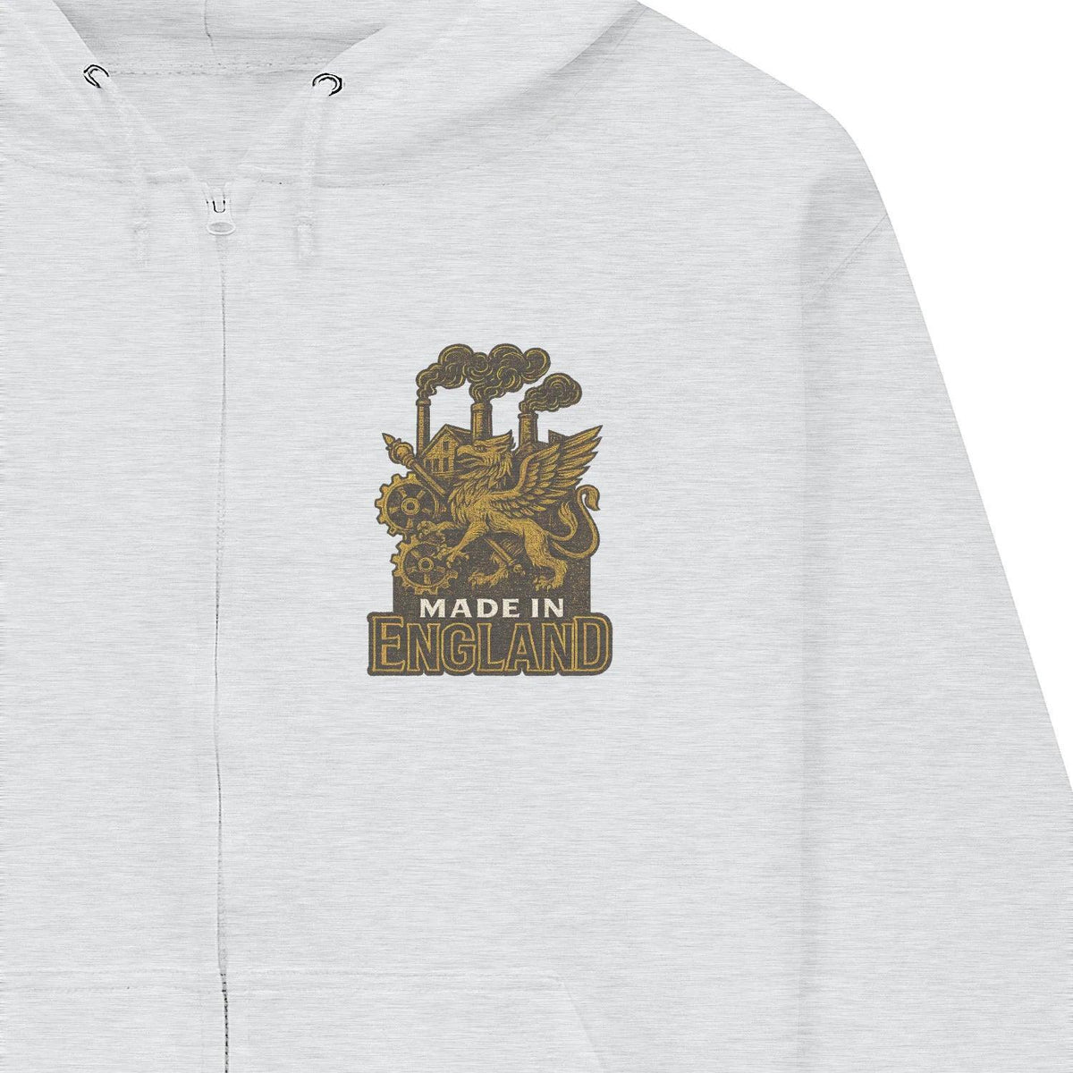 English Dragon Zip Hoodie - Made in Industrial, Unisex - Celtic Wolfwear