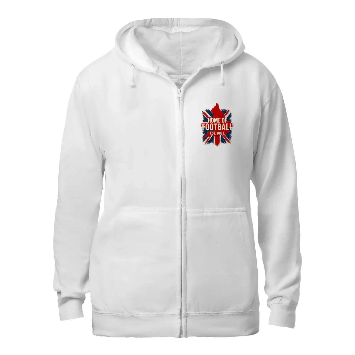 English Football Zip Hoodie - Home of 1863 Map UK Unisex - Celtic Wolfwear