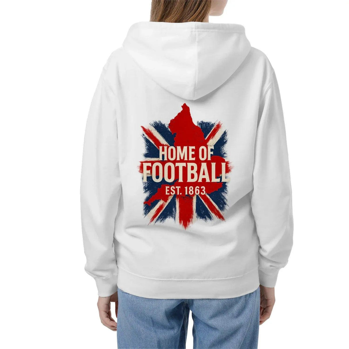 English Football Zip Hoodie - Home of 1863 Map UK Unisex - Celtic Wolfwear