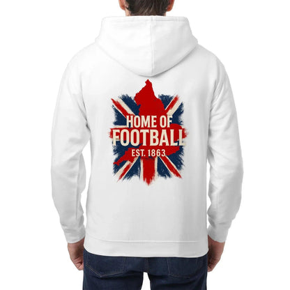 English Football Zip Hoodie - Home of 1863 Map UK Unisex - Celtic Wolfwear