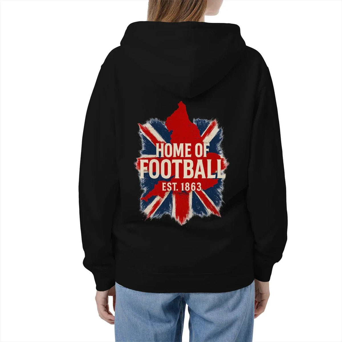 English Football Zip Hoodie - Home of 1863 Map UK Unisex - Celtic Wolfwear