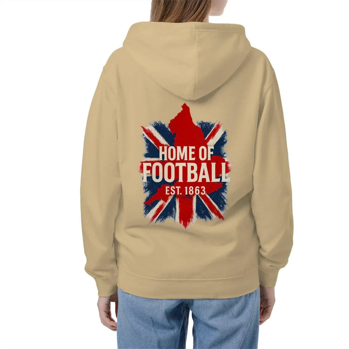 English Football Zip Hoodie - Home of 1863 Map UK Unisex - Celtic Wolfwear