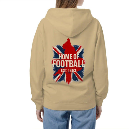 English Football Zip Hoodie - Home of 1863 Map UK Unisex - Celtic Wolfwear