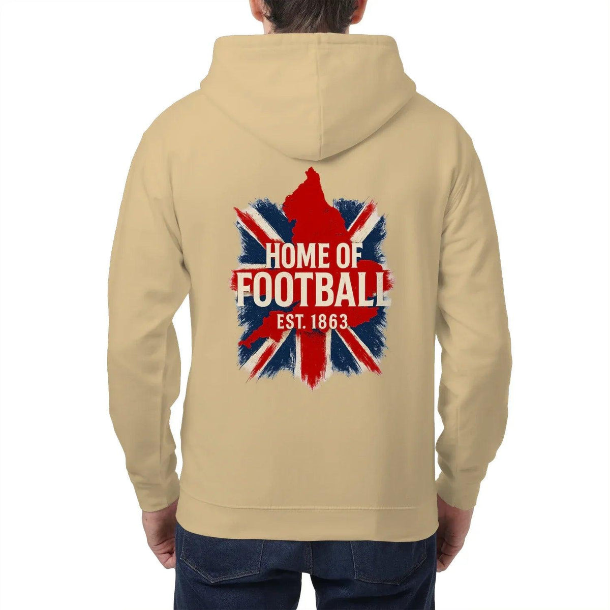 English Football Zip Hoodie - Home of 1863 Map UK Unisex - Celtic Wolfwear