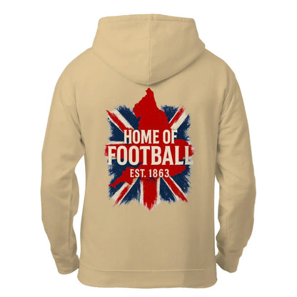 English Football Zip Hoodie - Home of 1863 Map UK Unisex - Celtic Wolfwear