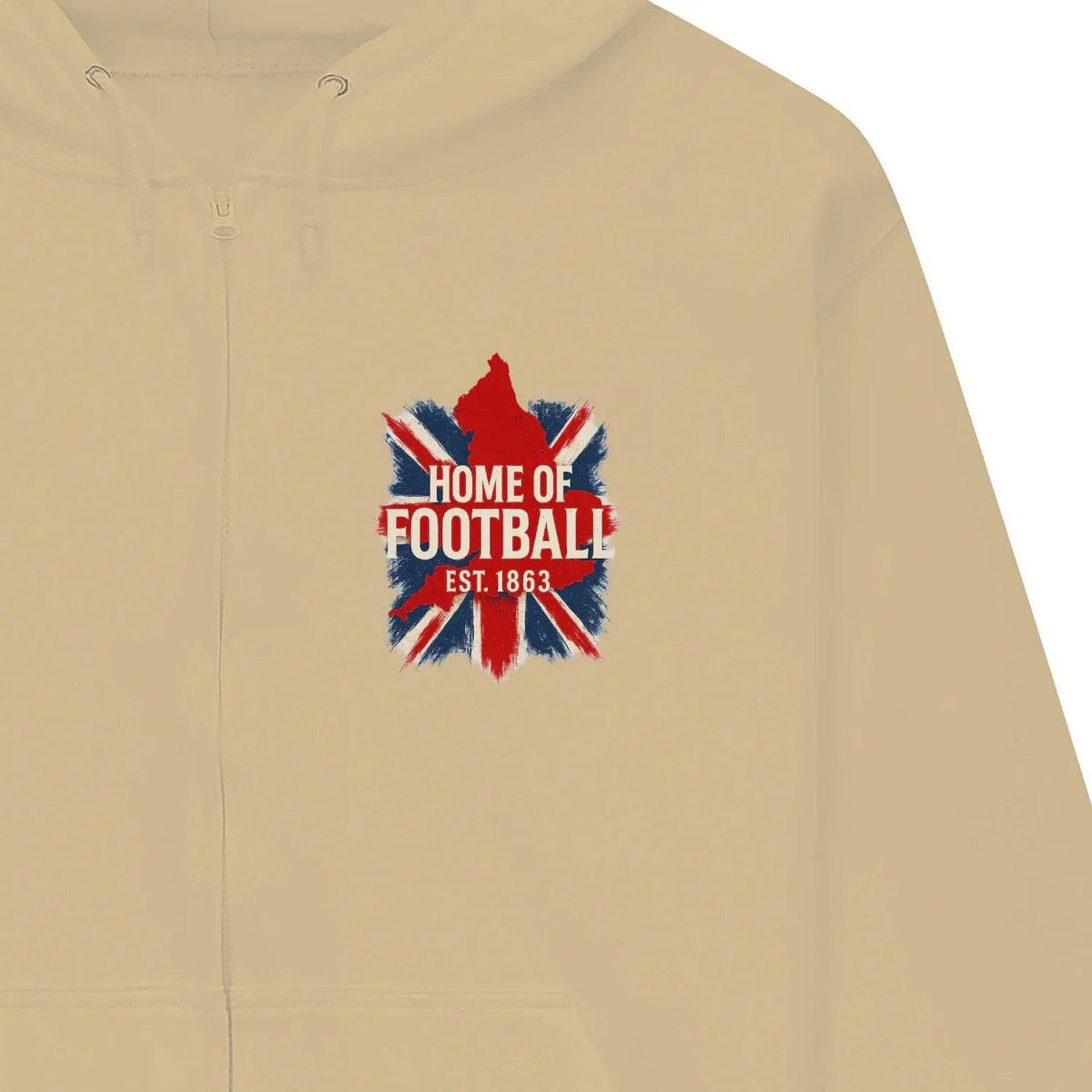 English Football Zip Hoodie - Home of 1863 Map UK Unisex - Celtic Wolfwear
