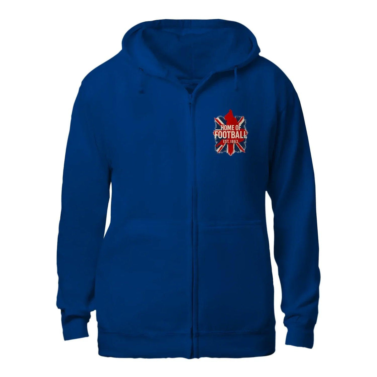 English Football Zip Hoodie - Home of 1863 Map UK Unisex - Celtic Wolfwear
