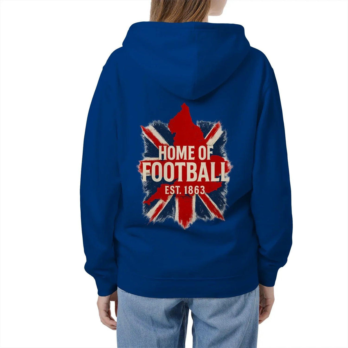 English Football Zip Hoodie - Home of 1863 Map UK Unisex - Celtic Wolfwear