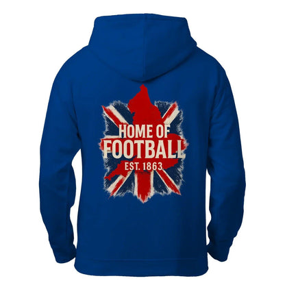 English Football Zip Hoodie - Home of 1863 Map UK Unisex - Celtic Wolfwear