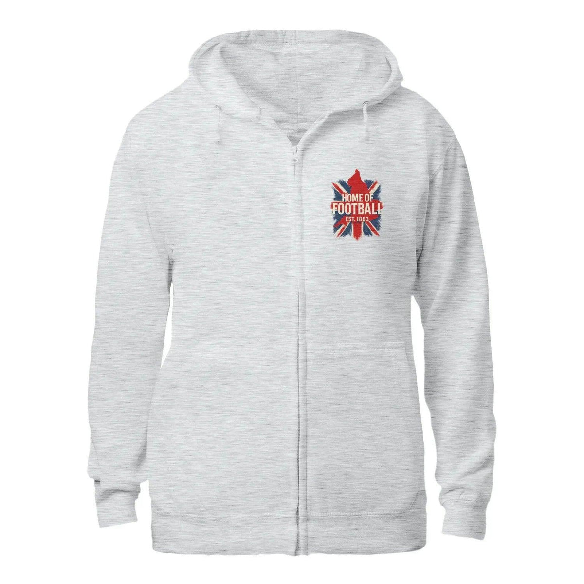 English Football Zip Hoodie - Home of 1863 Map UK Unisex - Celtic Wolfwear