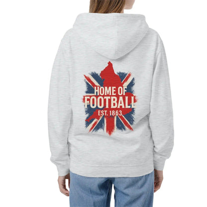 English Football Zip Hoodie - Home of 1863 Map UK Unisex - Celtic Wolfwear