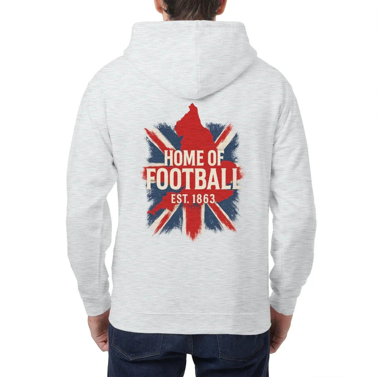 English Football Zip Hoodie - Home of 1863 Map UK Unisex - Celtic Wolfwear