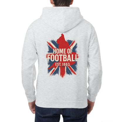 English Football Zip Hoodie - Home of 1863 Map UK Unisex - Celtic Wolfwear