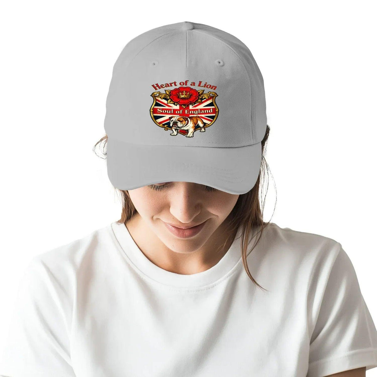 English Lion Baseball Cap - Heart of a DTG-printed Crest Hat - Celtic Wolfwear