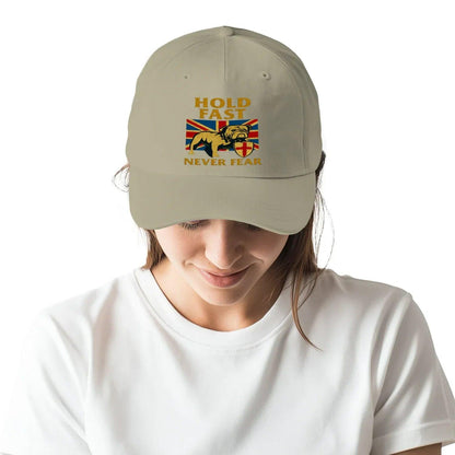 English Lion Baseball Cap - Hold Fast Never Fear One Size - Celtic Wolfwear