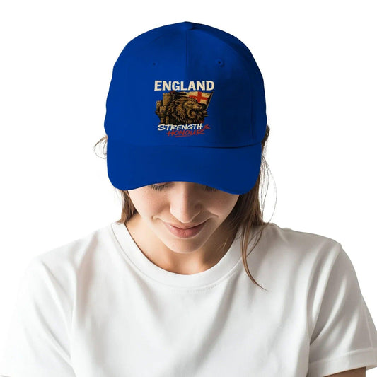 English Lion Baseball Cap - Royal 01, Matchday Headwear - Celtic Wolfwear