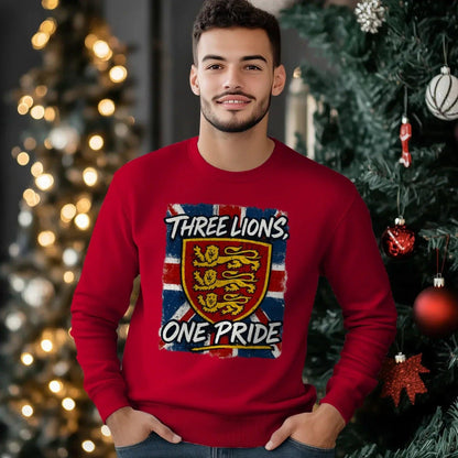 English Lion Sweatshirt - Heraldic Lions Red UK, Unisex - Celtic Wolfwear