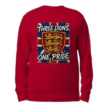English Lion Sweatshirt - Heraldic Lions Red UK, Unisex - Celtic Wolfwear