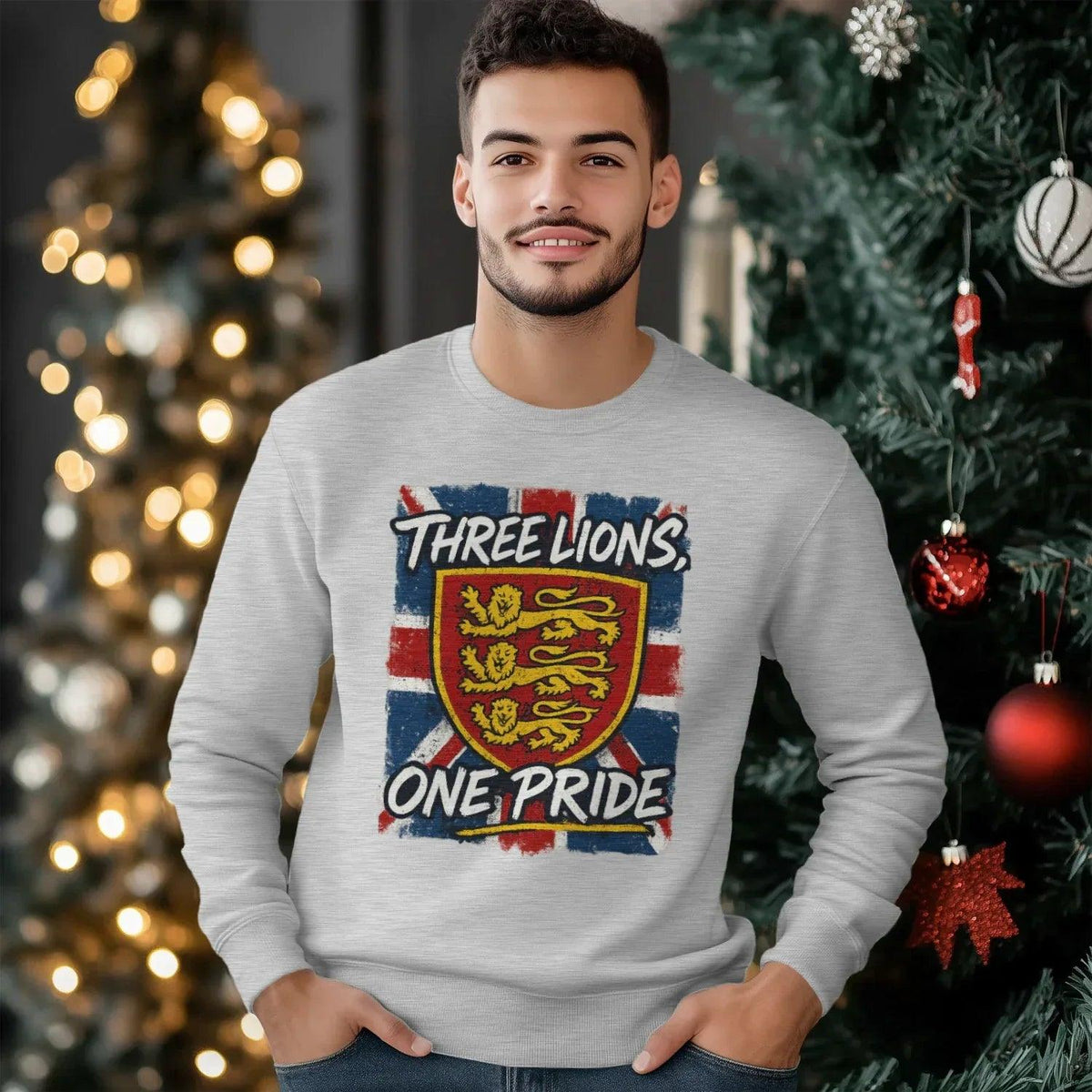 English Lion Sweatshirt - Heraldic Lions Red UK, Unisex - Celtic Wolfwear